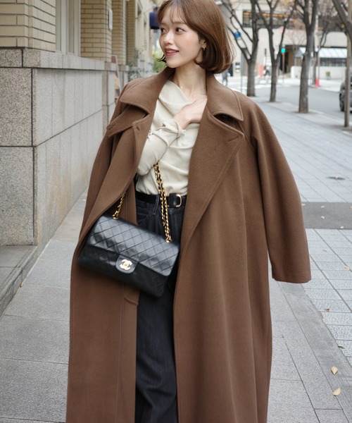 mayu - スタンドカラーコクーンスリーブロングコート made in INTER