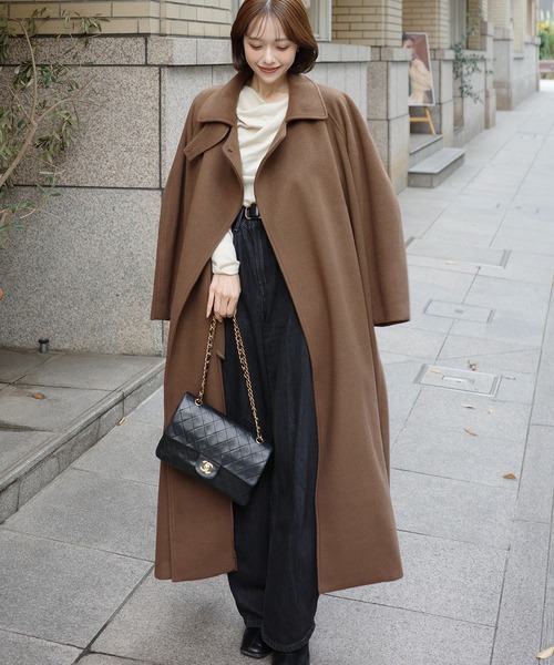 mayu - スタンドカラーコクーンスリーブロングコート made in INTER