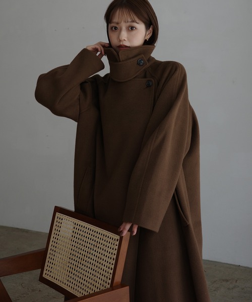 mayu - スタンドカラーコクーンスリーブロングコート made in INTER