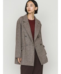 ダブルブレストコート」に該当するジャケット/アウター（ツイード