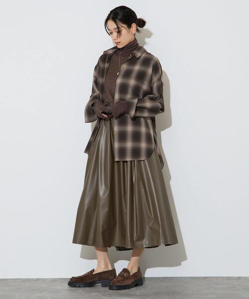 Liesse（リエス）の「チェックシャツ（シャツ/ブラウス・レディース・ブラウン・FREE）」の5枚目の写真