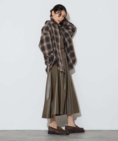 Liesse（リエス）の「チェックシャツ（シャツ/ブラウス・レディース・ブラウン・FREE）」の8枚目の写真