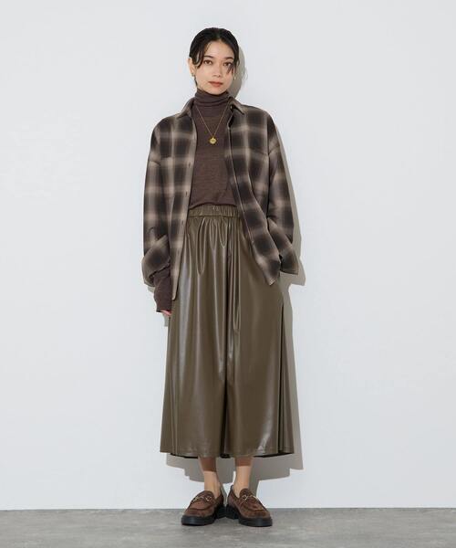 Liesse（リエス）の「チェックシャツ（シャツ/ブラウス・レディース・ブラウン・FREE）」の9枚目の写真