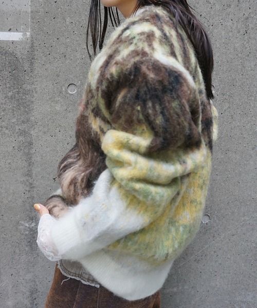 セール】DOG MOHAIR JACQUARD KNIT TOP（ニット/セーター）｜Ameri