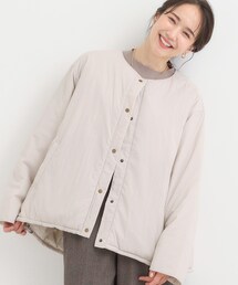 SHOO・LA・RUE | 【洗濯機可/撥水/リバーシブル】 ノーカラー中綿ブルゾン(ブルゾン)