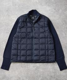 メンズのダウンジャケット/コート（ブルー・ネイビー/青色系・ジップ