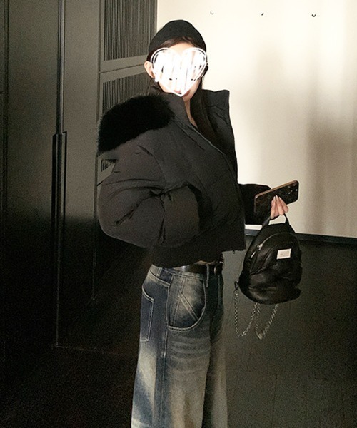NEW GENTLEMAN（ニュージェントルマン）の「ナヌーク ファーフード ショート エコダウンジャケット（ダウンジャケット/コート・レディース・ホワイト/ネイビー/ブラック/グレイッシュベージュ・M/L）」の20枚目の写真