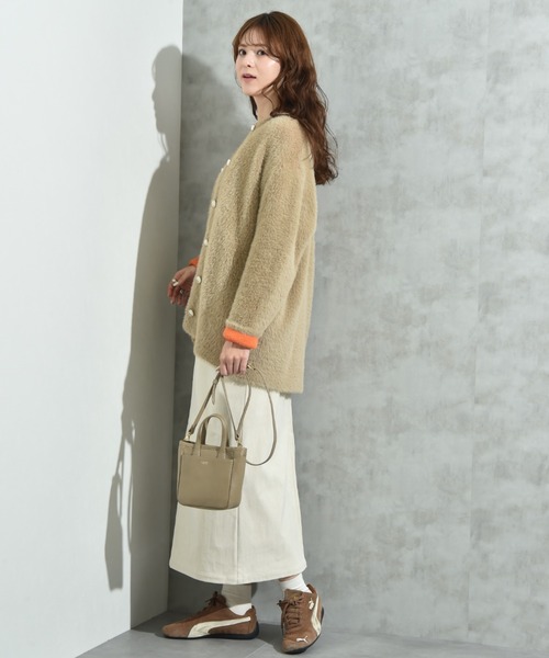 INTERPLANET(インタープラネット)の「配色シャギーニットコート(その他アウター・レディース・ベージュ/チャコールグレー/オフホワイト・FREE)」の11枚目の写真