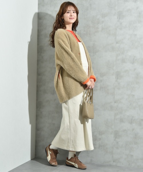 INTERPLANET(インタープラネット)の「配色シャギーニットコート(その他アウター・レディース・ベージュ/チャコールグレー/オフホワイト・FREE)」の13枚目の写真