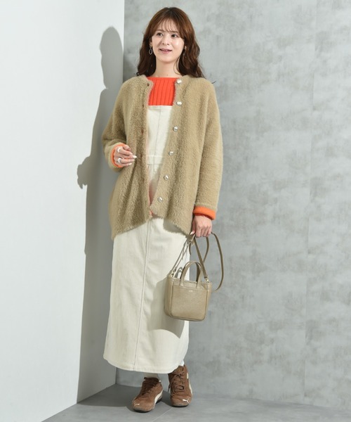 INTERPLANET(インタープラネット)の「配色シャギーニットコート(その他アウター・レディース・ベージュ/チャコールグレー/オフホワイト・FREE)」の14枚目の写真