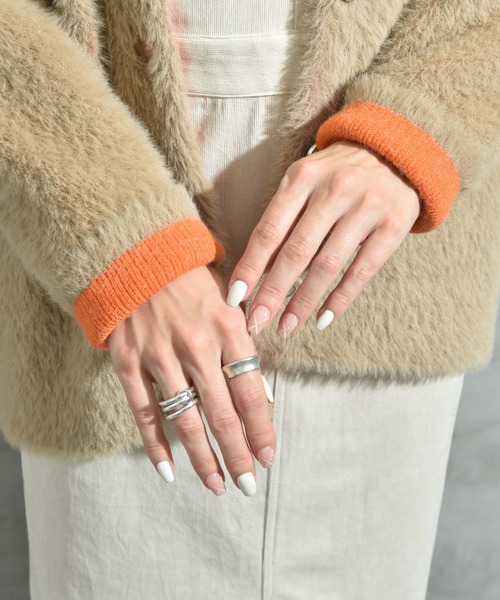 INTERPLANET(インタープラネット)の「配色シャギーニットコート(その他アウター・レディース・ベージュ/チャコールグレー/オフホワイト・FREE)」の21枚目の写真