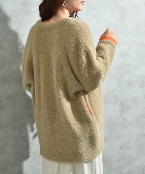 INTERPLANET(インタープラネット)の「配色シャギーニットコート(その他アウター・レディース・ベージュ/チャコールグレー/オフホワイト・FREE)」の17枚目の写真