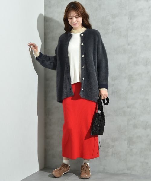 INTERPLANET(インタープラネット)の「配色シャギーニットコート(その他アウター・レディース・ベージュ/チャコールグレー/オフホワイト・FREE)」の22枚目の写真