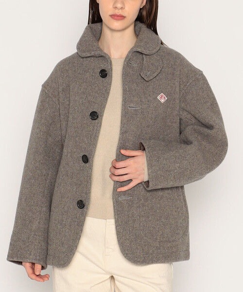 DANTON（ダントン）の「WOMEN'S WOOL PILE ROUND COLLAR JACKET（カバーオール・レディース・ネイビー/ベージュ/ベージュ系その他・34/38/36）」の2枚目の写真