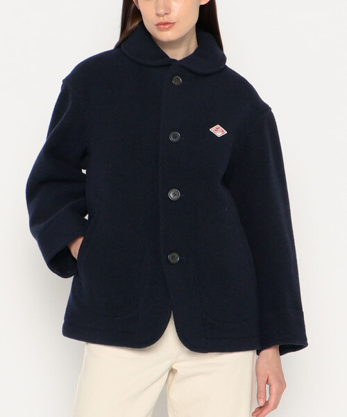 WOMEN'S WOOL PILE ROUND COLLAR JACKET（カバーオール）｜DANTON