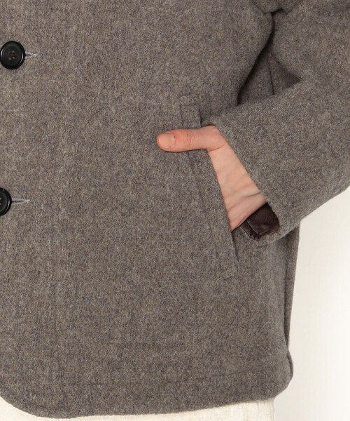 DANTON（ダントン）の「WOMEN'S WOOL PILE ROUND COLLAR JACKET（カバーオール・レディース・ネイビー/ベージュ/ベージュ系その他・34/38/36）」の13枚目の写真