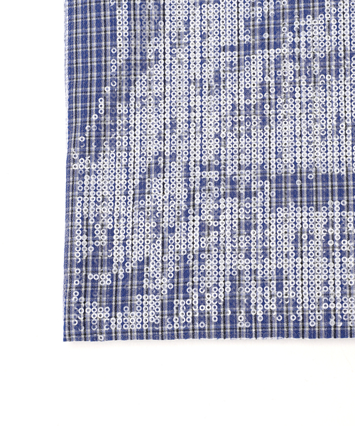 Spick & Span(スピックアンドスパン)の「《一部店舗+WEB限定》Uhr/ウーア SPANGLE CHECK TOTE(トートバッグ・レディース・アイボリー/ブルー・FREE)」の16枚目の写真