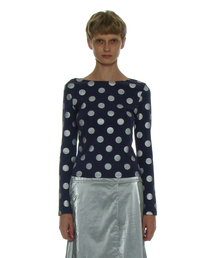 PARTIMENTO WOMEN（パルティメントウィメン）の「Dot All Over Printed Long Sleeve Tee_Purple（Tシャツ/カットソー）」