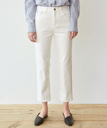 Semi Wide Line Cotton Pants_Ivory