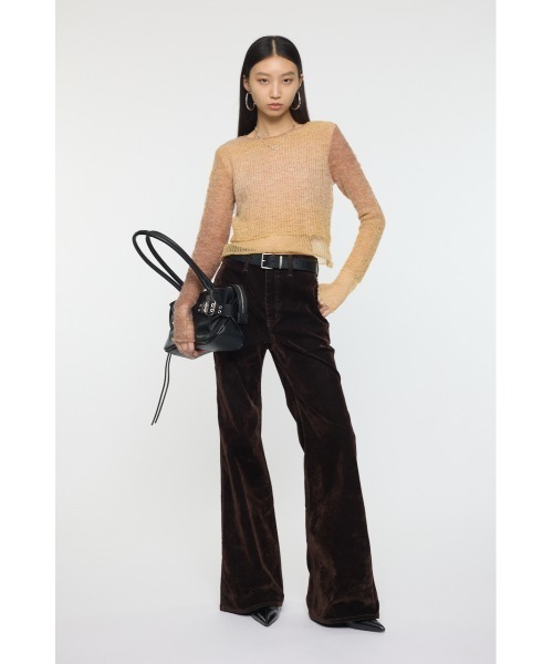MOUSSY(マウジー)の「GRADATION CROPPED ニットトップス(ニット/セーター・レディース・オレンジ/パープル/ベージュ・FREE)」の5枚目の写真
