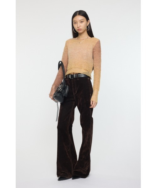 MOUSSY(マウジー)の「GRADATION CROPPED ニットトップス(ニット/セーター・レディース・オレンジ/パープル/ベージュ・FREE)」の6枚目の写真