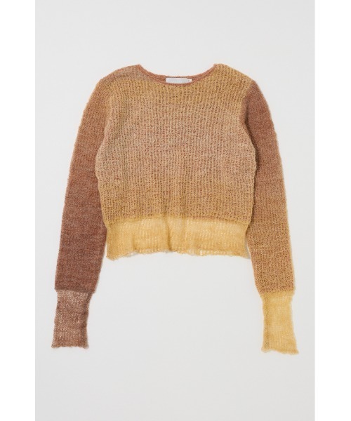 MOUSSY(マウジー)の「GRADATION CROPPED ニットトップス(ニット/セーター・レディース・オレンジ/パープル/ベージュ・FREE)」の9枚目の写真