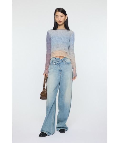 MOUSSY(マウジー)の「GRADATION CROPPED ニットトップス(ニット/セーター・レディース・オレンジ/パープル/ベージュ・FREE)」の14枚目の写真