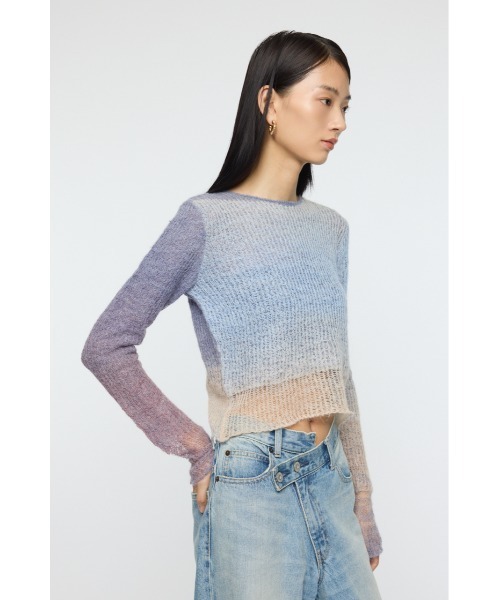 MOUSSY(マウジー)の「GRADATION CROPPED ニットトップス(ニット/セーター・レディース・オレンジ/パープル/ベージュ・FREE)」の16枚目の写真