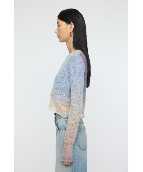MOUSSY(マウジー)の「GRADATION CROPPED ニットトップス(ニット/セーター・レディース・オレンジ/パープル/ベージュ・FREE)」の17枚目の写真