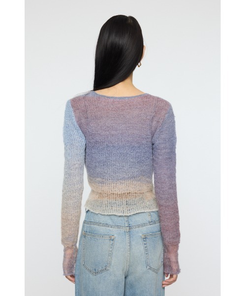 MOUSSY(マウジー)の「GRADATION CROPPED ニットトップス(ニット/セーター・レディース・オレンジ/パープル/ベージュ・FREE)」の18枚目の写真