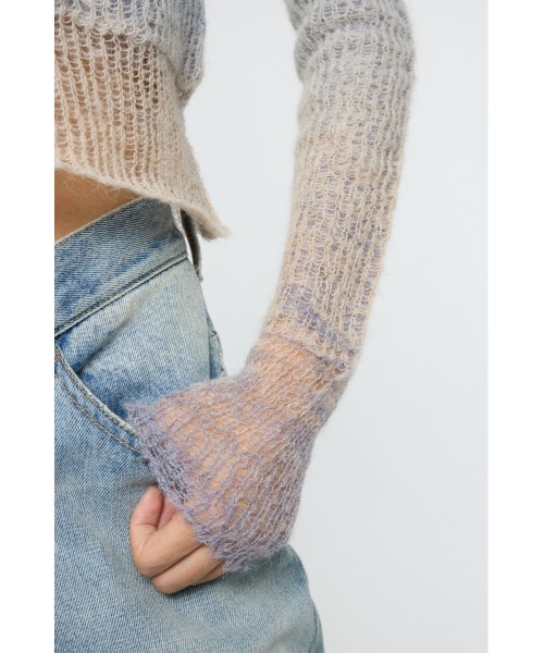 MOUSSY(マウジー)の「GRADATION CROPPED ニットトップス(ニット/セーター・レディース・オレンジ/パープル/ベージュ・FREE)」の20枚目の写真