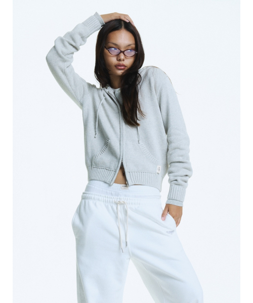 G CLASSIC KNIT ZIP UP (GRAY)