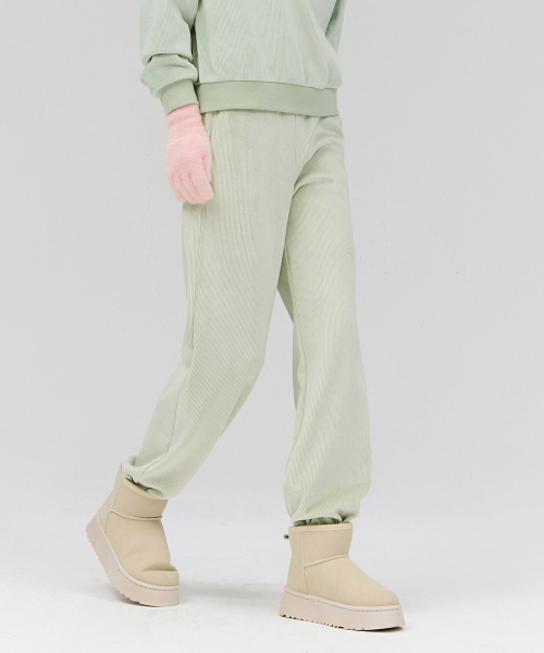CHASECULT（チェイスカルト）の「女性起毛ワイドウォームアップパンツ-ミント（スウェットパンツ・レディース・ミント・70/67）」の3枚目の写真
