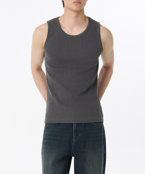 MUSINSA STANDARD（ムシンサスタンダード）の「ピグメントタンクトップ [チャコールグレー]（Tシャツ/カットソー・メンズ・その他・SMALL/XXX-LARGE）」の8枚目の写真
