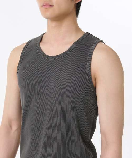 MUSINSA STANDARD（ムシンサスタンダード）の「ピグメントタンクトップ [チャコールグレー]（Tシャツ/カットソー・メンズ・その他・SMALL/XXX-LARGE）」の6枚目の写真