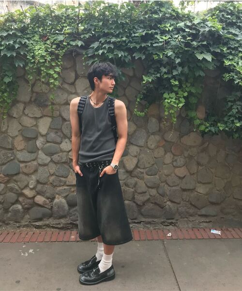 MUSINSA STANDARD（ムシンサスタンダード）の「ピグメントタンクトップ [チャコールグレー]（Tシャツ/カットソー・メンズ・その他・SMALL/XXX-LARGE）」の3枚目の写真