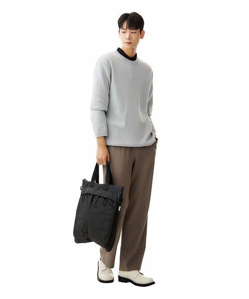 MUSINSA STANDARD（ムシンサスタンダード）の「ジェンダーレスワイドバンディングスラックス[ダスティベージュ]（スラックス・レディース・その他・38/42/36/34/32/30/24/26/28）」の2枚目の写真