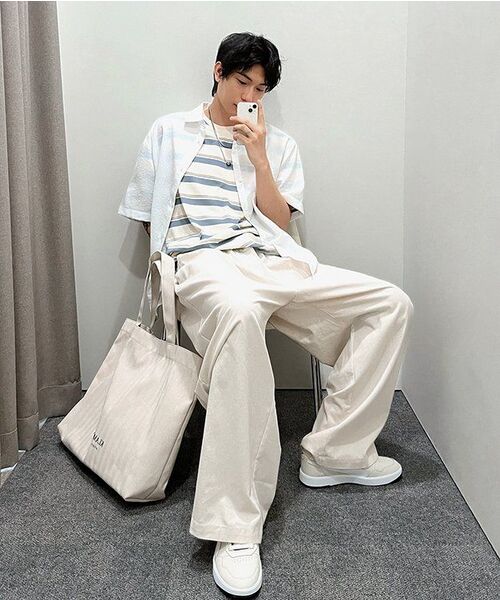 MUSINSA STANDARD（ムシンサスタンダード）の「リラックスドリネンライク半袖シャツ[ホワイト]（シャツ/ブラウス・メンズ・その他・LARGE/X-LARGE/XX-LARGE/SMALL/MEDIUM）」の12枚目の写真
