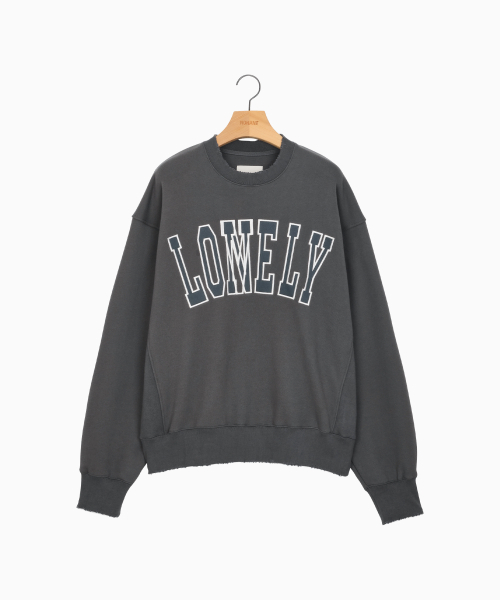 LONELY/LOVELY DAMAGE SWEATSHIRT CHARCOAL（スウェット）｜NOHANT