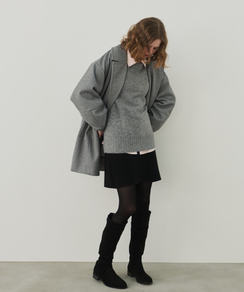 Unitage（ユニテージ）の「フェイクスウェードロングブーツ（ブーツ・レディース・ブラック/ブラウン・MEDIUM/LARGE）」の2枚目の写真