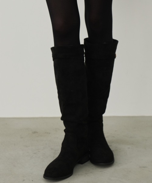 Unitage（ユニテージ）の「フェイクスウェードロングブーツ（ブーツ・レディース・ブラック/ブラウン・MEDIUM/LARGE）」の12枚目の写真