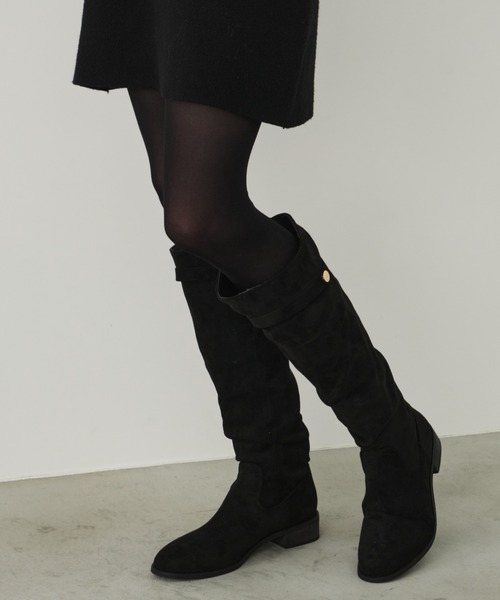 Unitage（ユニテージ）の「フェイクスウェードロングブーツ（ブーツ・レディース・ブラック/ブラウン・MEDIUM/LARGE）」の14枚目の写真