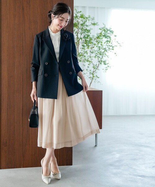 ANY SIS(エニィスィス)の「シャイニータック スカート(スカート・レディース・ネイビー系/ベージュ系・X-LARGE)」の13枚目の写真