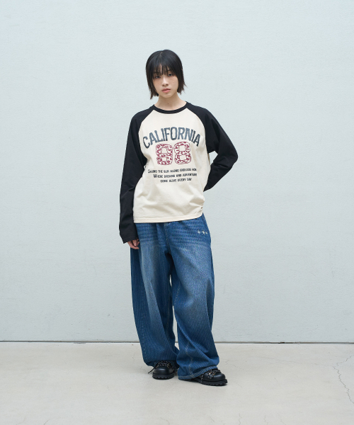 SUPERSUB(スーパーサブ)の「98カリフォルニアラグラン長袖Tシャツ - クリーム/ブラック(Tシャツ/カットソー・レディース・その他・FREE)」の3枚目の写真