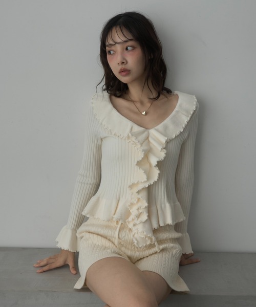 セール】フリルリブニット（ニット/セーター）｜Nadana（ナダナ）の
