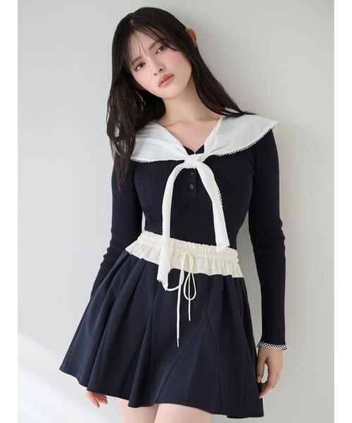 SNIDEL(スナイデル)の「フレアミニスカショーパン(その他パンツ・レディース・ホワイト/ネイビー/ブラック・0/1)」の1枚目の写真