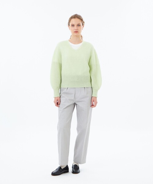 MACKINTOSH PHILOSOPHY(マッキントッシュ フィロソフィー)の「【WEB&一部店舗限定】モヘヤミックスVネックニット(ニット/セーター・レディース・ベージュ/グリーン・38)」の7枚目の写真