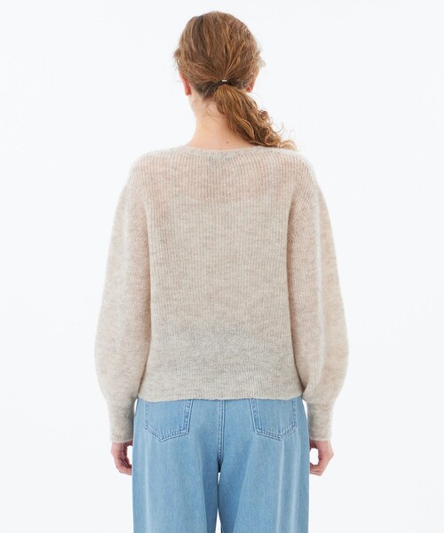 MACKINTOSH PHILOSOPHY(マッキントッシュ フィロソフィー)の「【WEB&一部店舗限定】モヘヤミックスVネックニット(ニット/セーター・レディース・ベージュ/グリーン・38)」の3枚目の写真