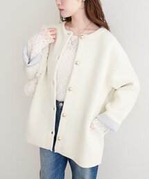 natural couture | 配色プレーティングポリニットカーデ(カーディガン/ボレロ)