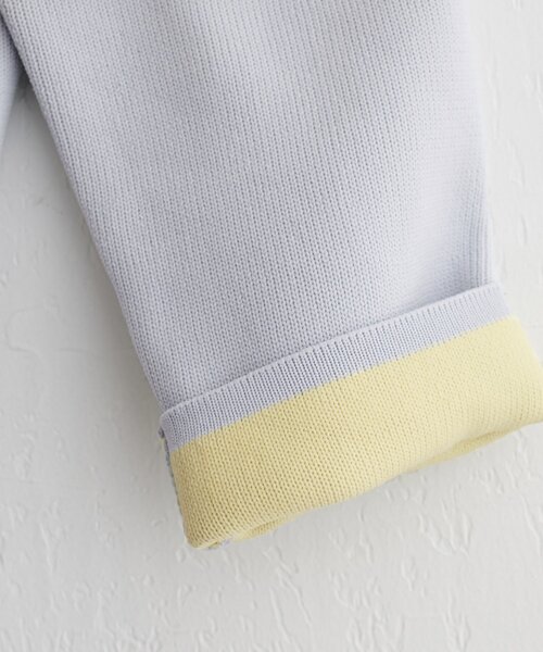 natural couture（ナチュラルクチュール）の「配色プレーティングポリニットカーデ（カーディガン/ボレロ・レディース・ベージュ/ネイビー/オフホワイト/チャコールグレー/サックスブルー・FREE）」の19枚目の写真